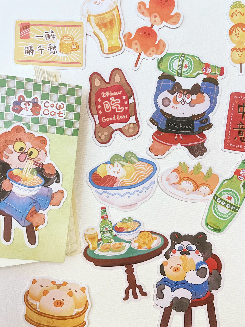 Cow Cat Sticker Pack: Hong Kong Style Restaurant