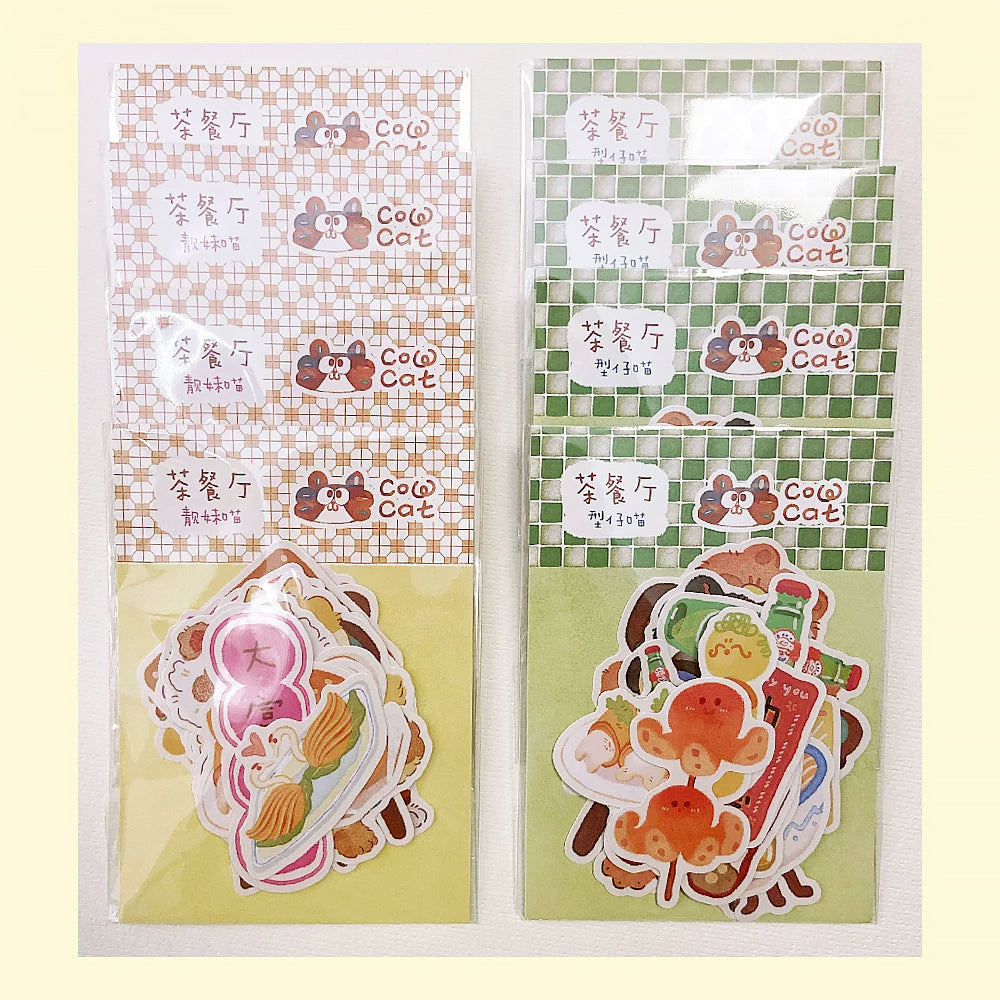 Cow Cat Sticker Pack: Hong Kong Style Restaurant
