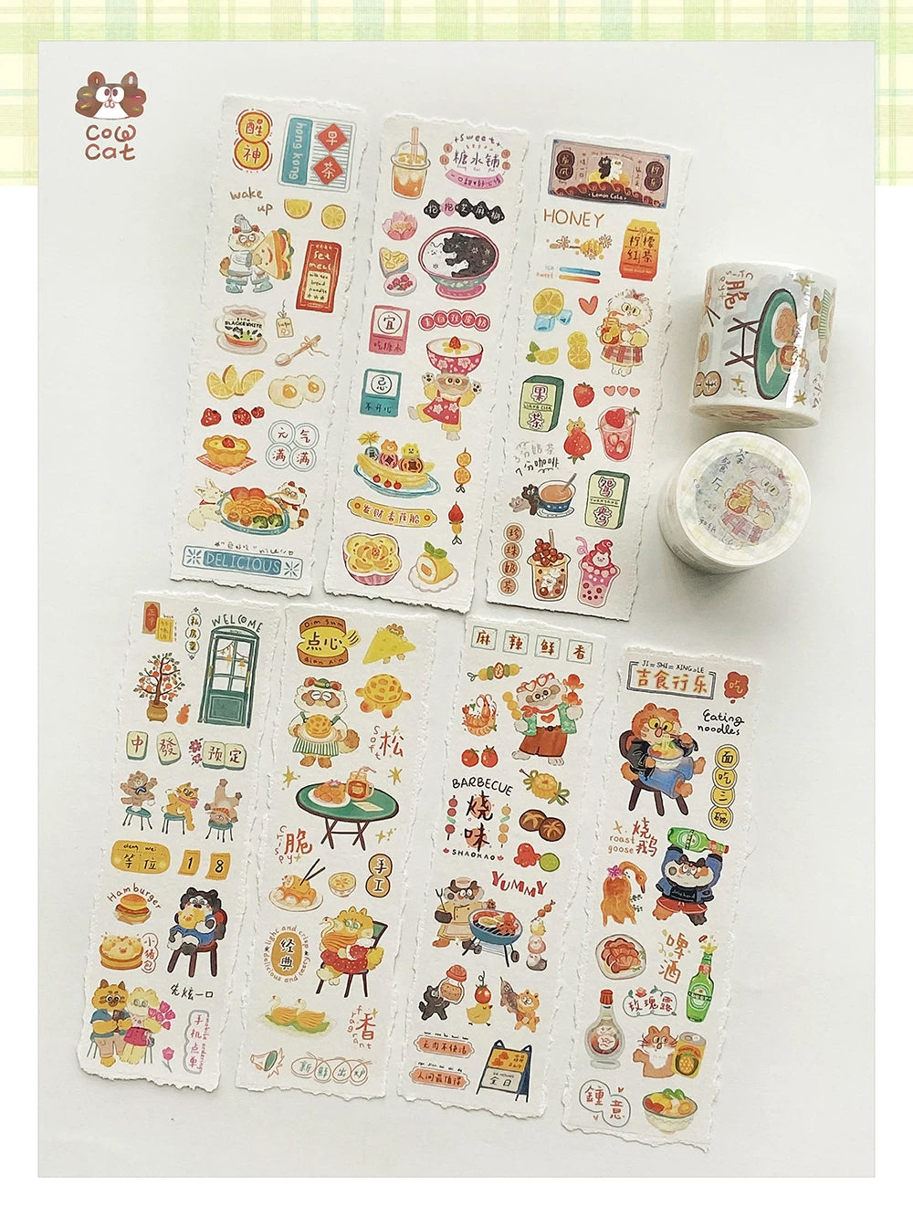 Cow Cat Sticker Tape: Hong Kong Style Restaurant