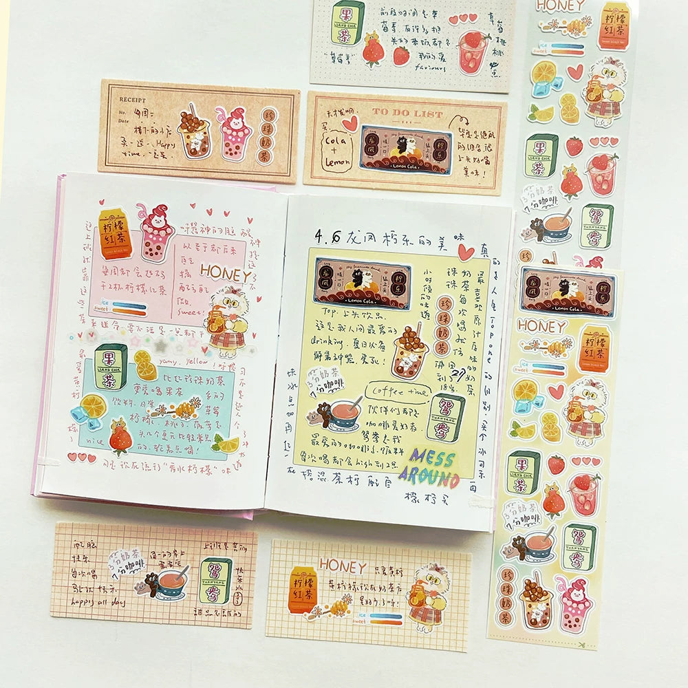 Cow Cat Sticker Tape: Hong Kong Style Restaurant