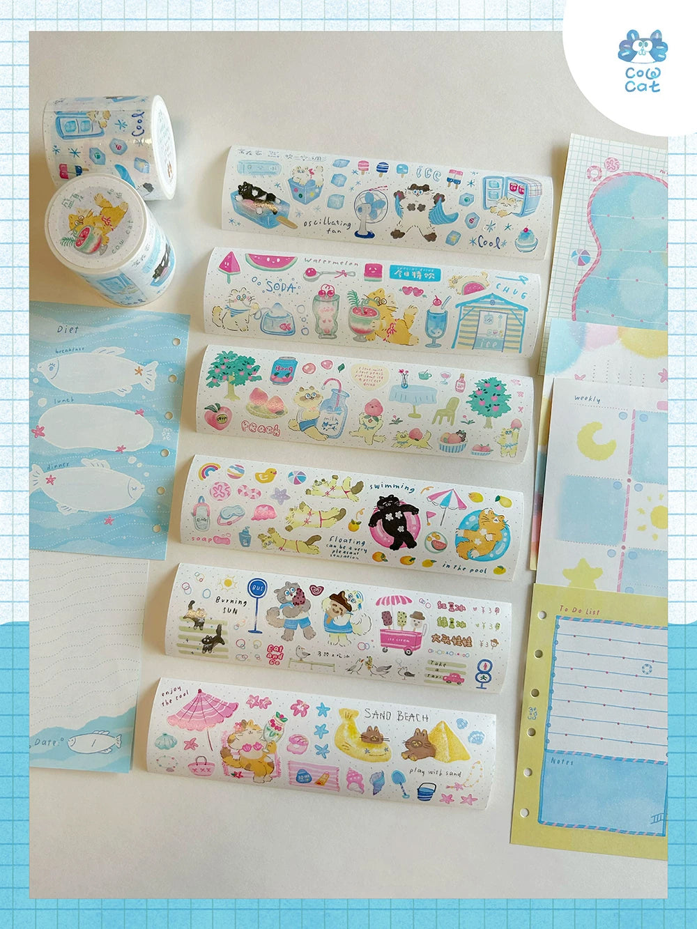 Cow Cat Sticker Tape: Midsummer