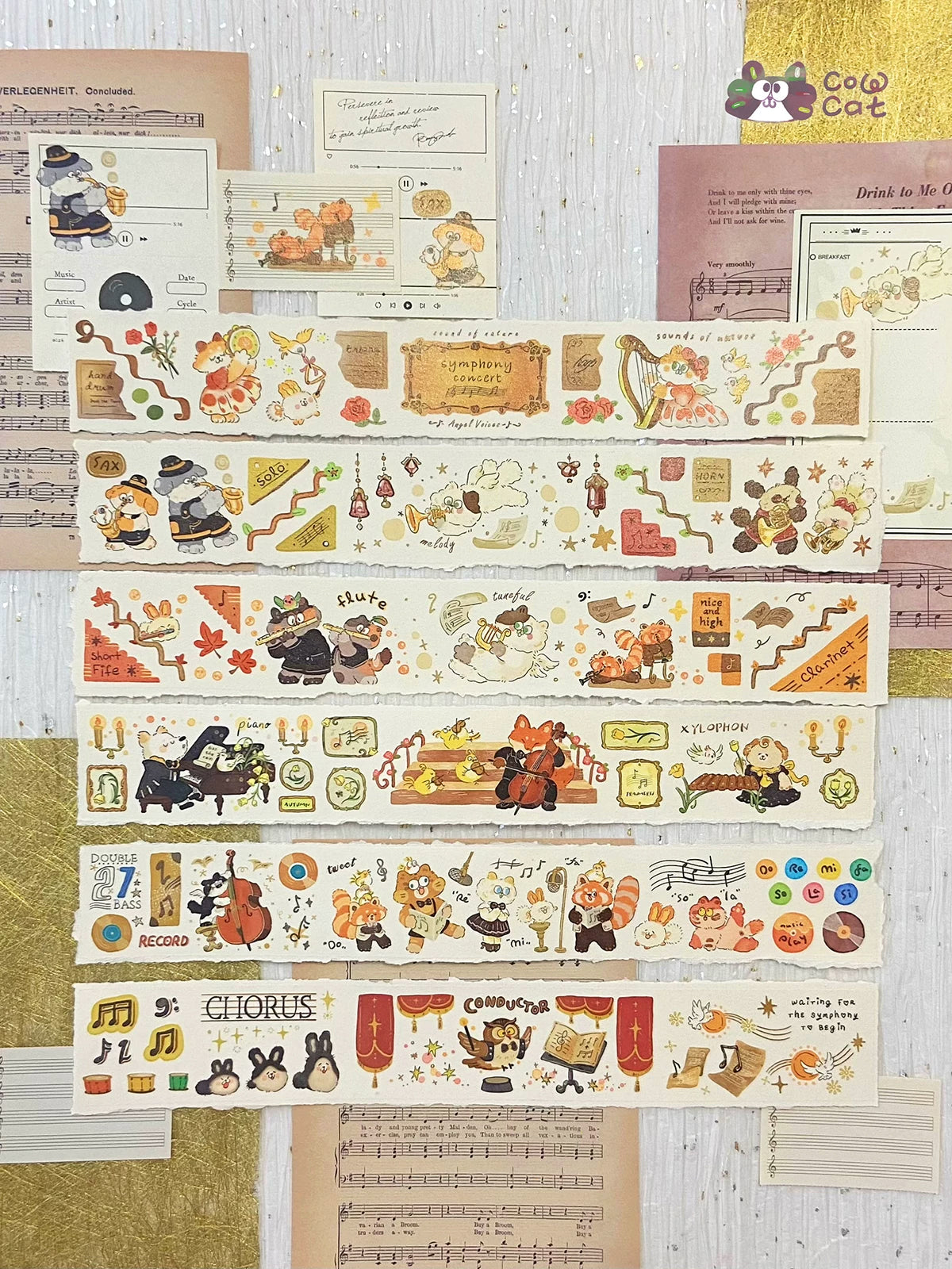 Cow Cat Washi Tape: Orchestra
