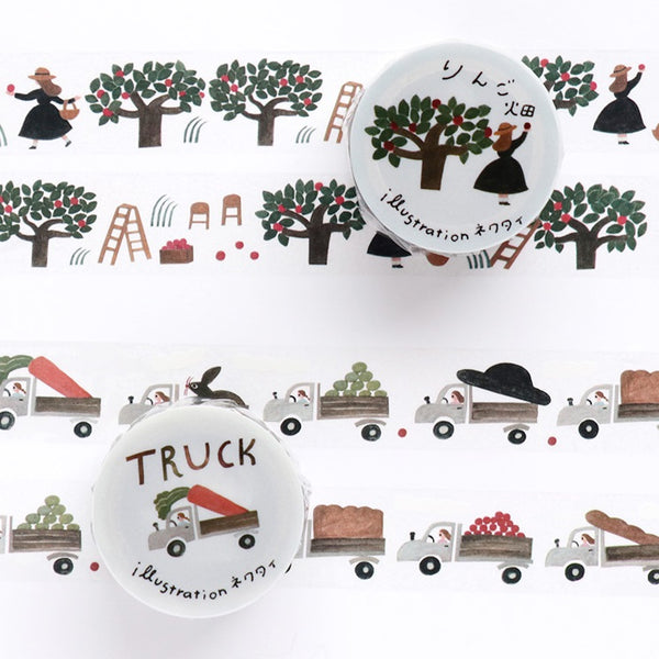 Necktie x Cozyca PET Tape: Truck and Apple Orchid