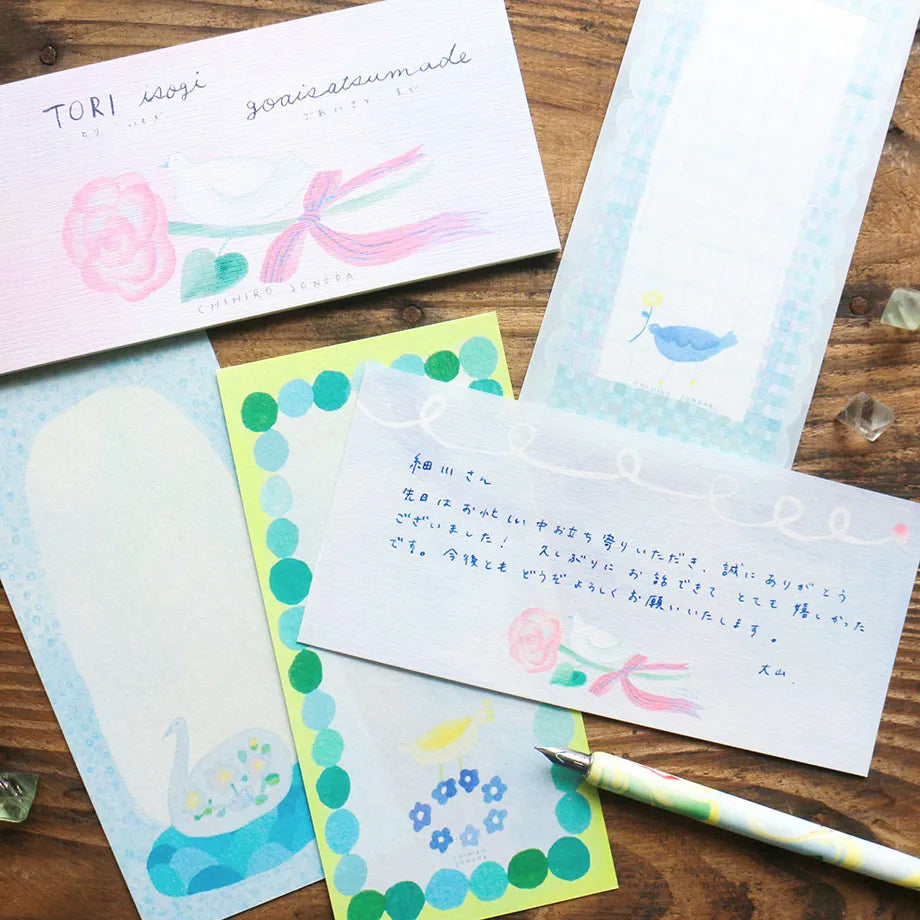 Cozyca Ippitsusen Memo Pad: Bird Greeting