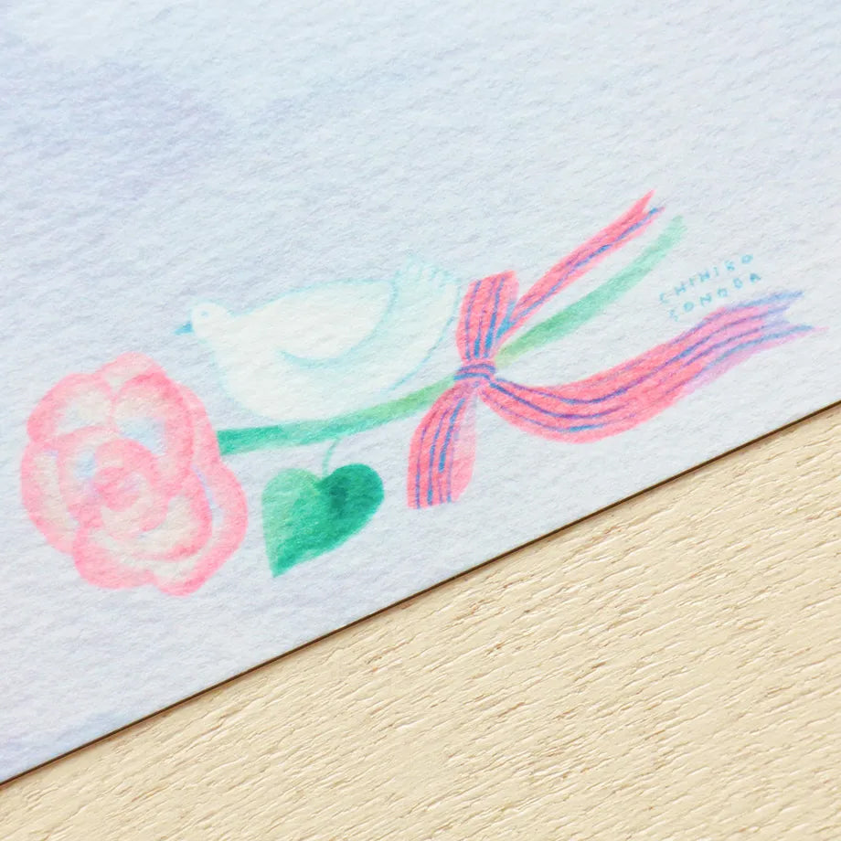 Cozyca Ippitsusen Memo Pad: Bird Greeting