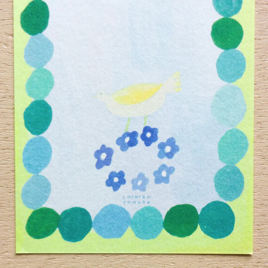 Cozyca Ippitsusen Memo Pad: Bird Greeting