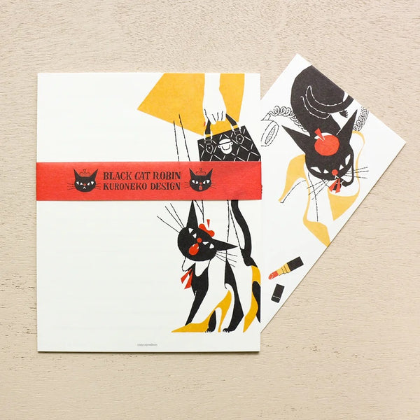 Cozyca Letter Set: Black Cat Robin B