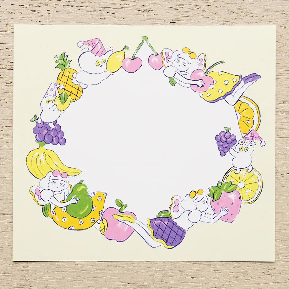 Cozyca Memo Block: Everyone Carrying Fruits