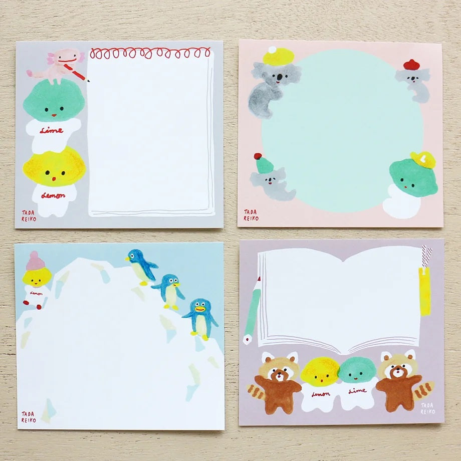 Memo Blocks Pattern Cozyca Memo Block: Lemon and Lime with Animals – Papergame
