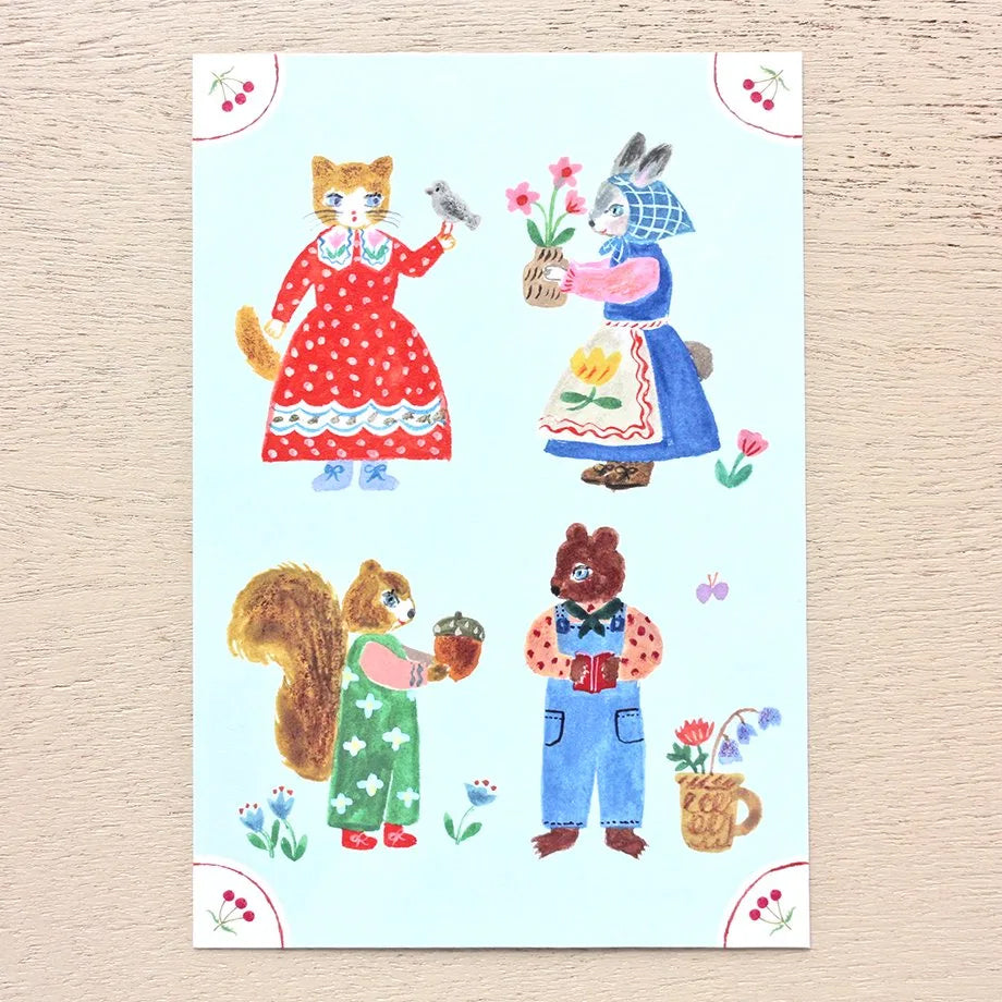 Cozyca Postcards Booklet: Little Fluffy Friends