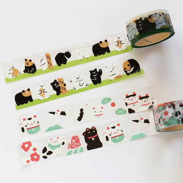 Masao Takahata x Cozyca PET Tape: Kuma and Maneki Neko