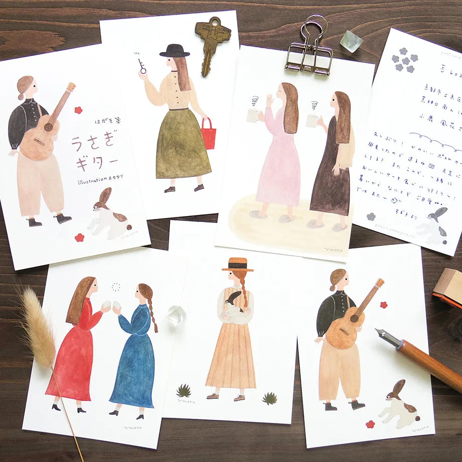 Cozyca Postcards Booklet: Rabbit Guitar