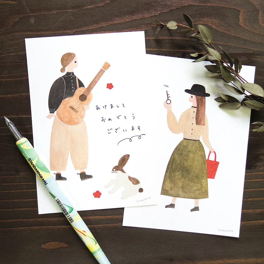 Cozyca Postcards Booklet: Rabbit Guitar