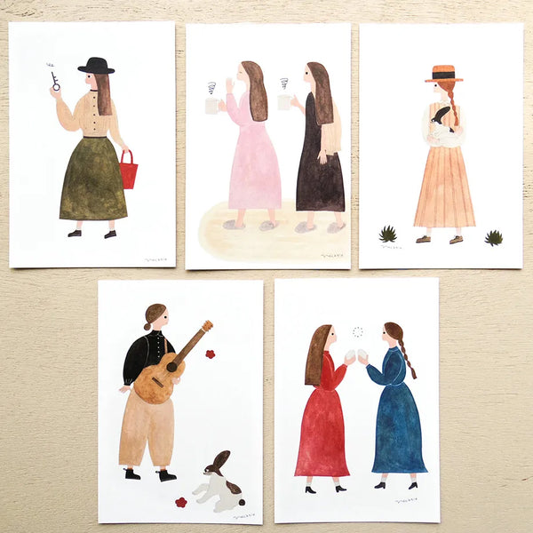 Cozyca Postcards Booklet: Rabbit Guitar