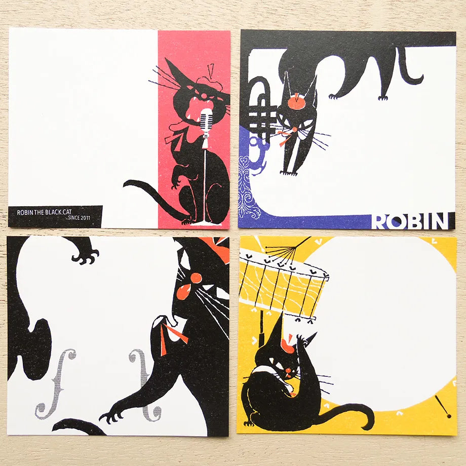 Cozyca Memo Block: Robin The Black Cat