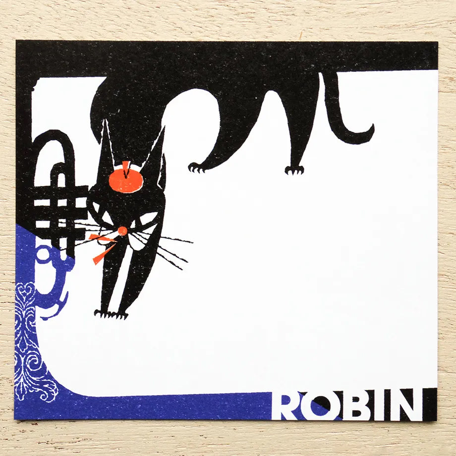Cozyca Memo Block: Robin The Black Cat
