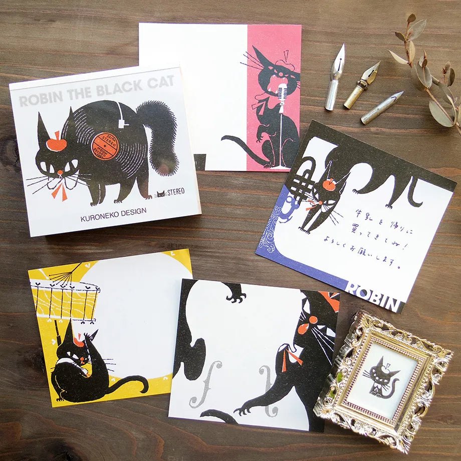 Cozyca Memo Block: Robin The Black Cat
