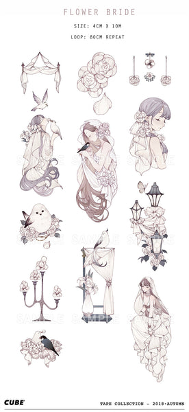Cube3 Washi Tape: Flower Bride