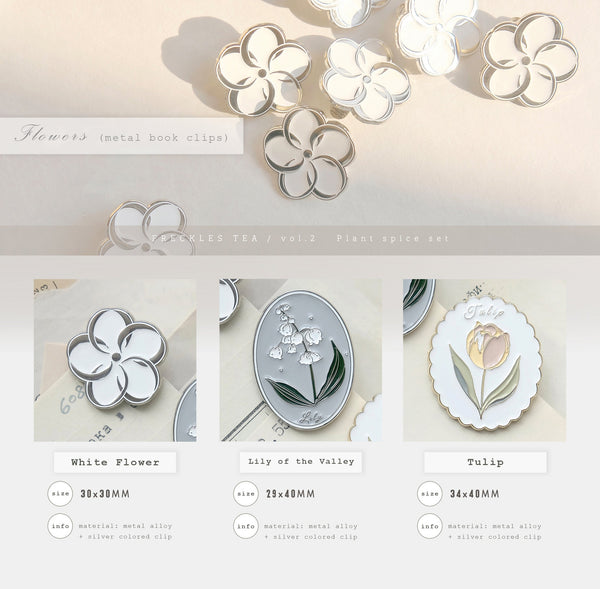 Freckles Tea VOL. 2 Flowers Metal Clips