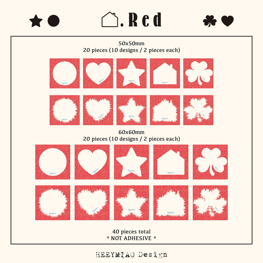 HEEYMIAO Memo: Red and Blue Motifs
