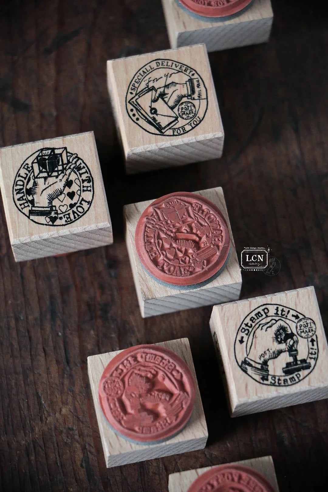 LCN Design Studio: Postal Signs 2 Rubber Stamps Set