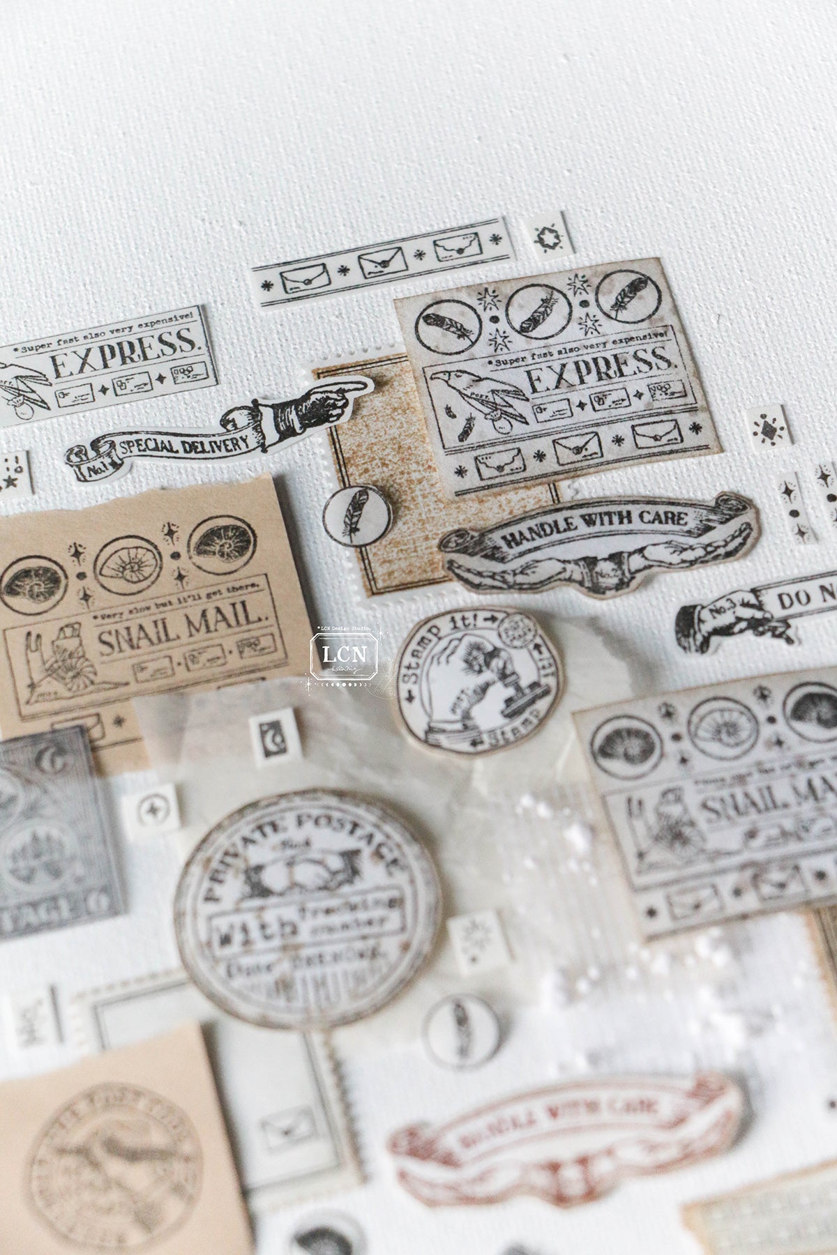 LCN Design Studio: Postal Signs 1 Rubber Stamps Set