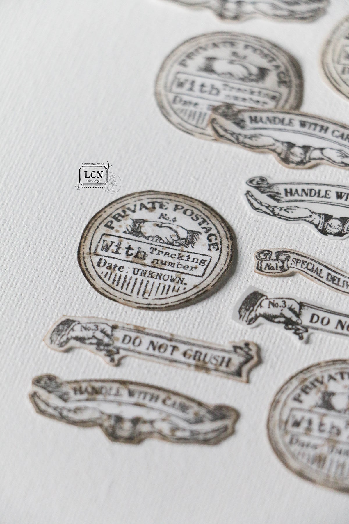 LCN Design Studio: Postal Signs 3 Rubber Stamps Set