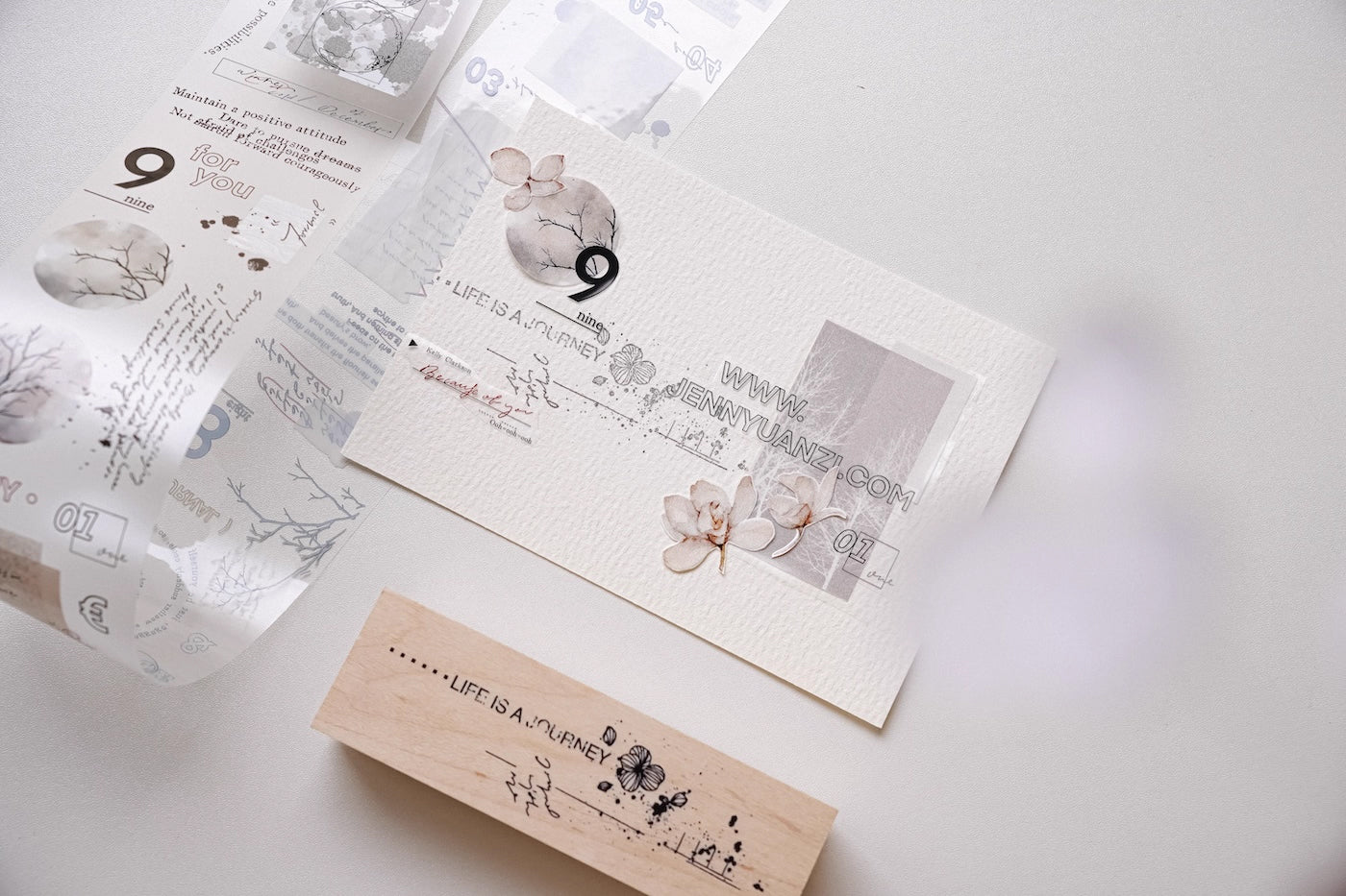 Jennyuanzi Masking Tape: Sepia Letter