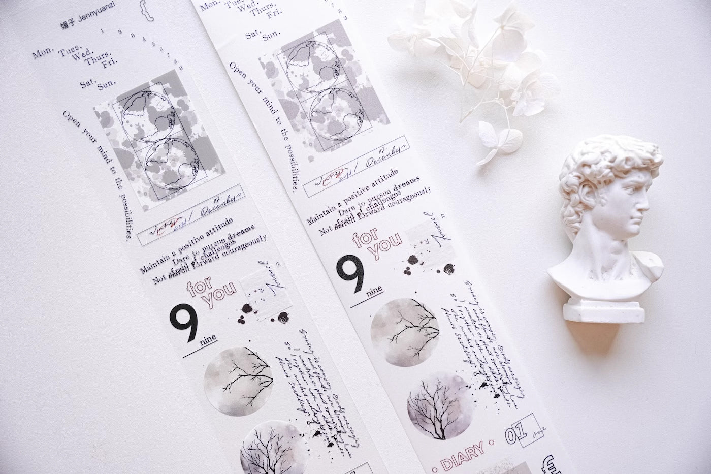 Jennyuanzi Masking Tape: Sepia Letter