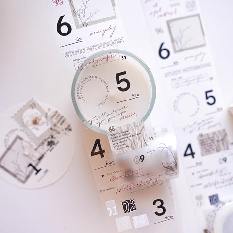 Jennyuanzi Masking Tape: Sepia Letter