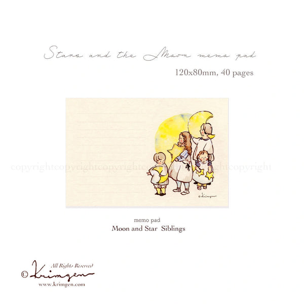 Krimgen Memo Pad: Moon and Star Sibling