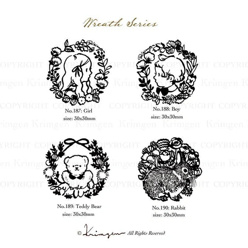 Krimgen Rubber Stamp: Wreath Series
