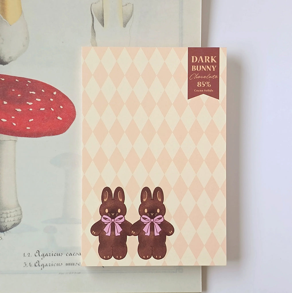 Kumayankee Memo Pad: Dark Chocolate Bunny