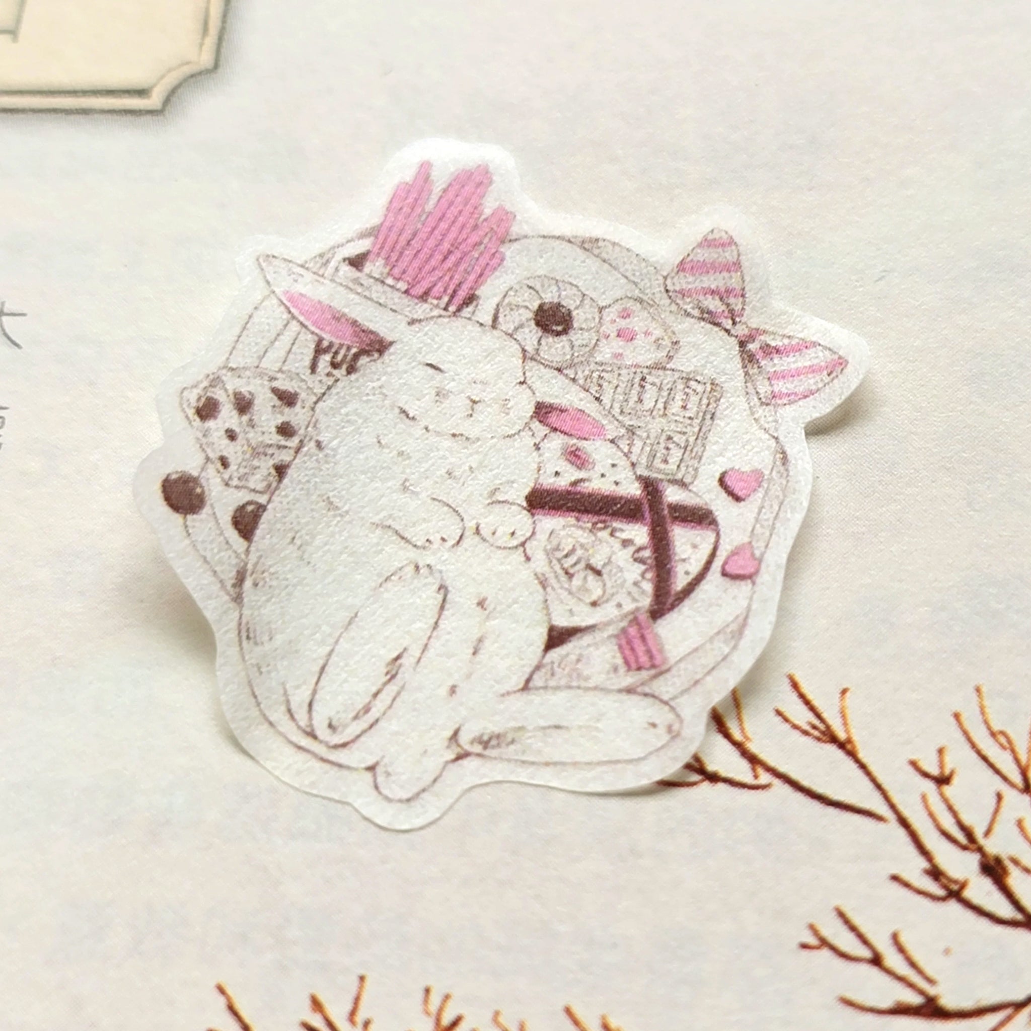 Kumayankee Sticker Sheet: Bunny Flower Frames