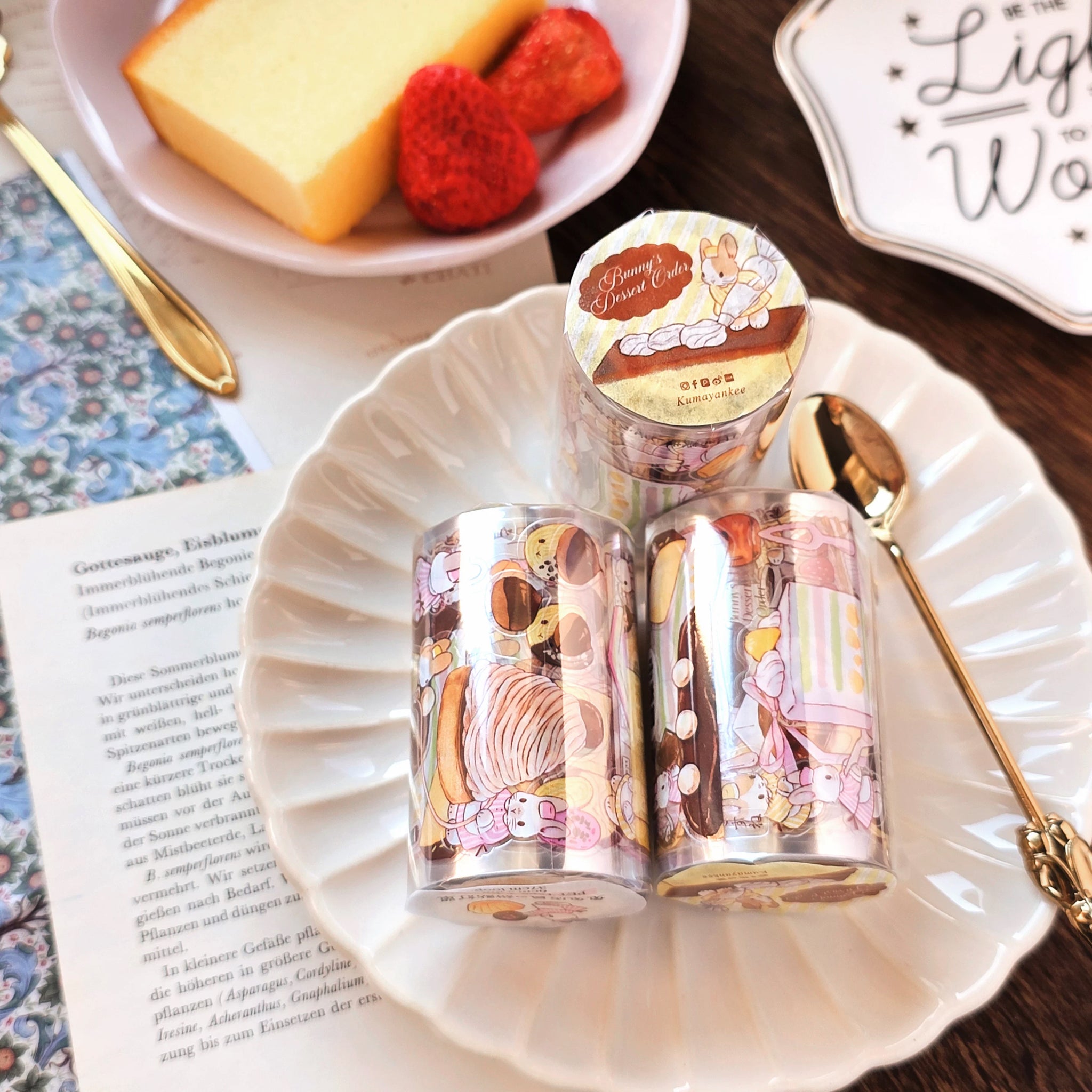 Kumayankee PET Sticker Roll: Bunny Dessert Shop