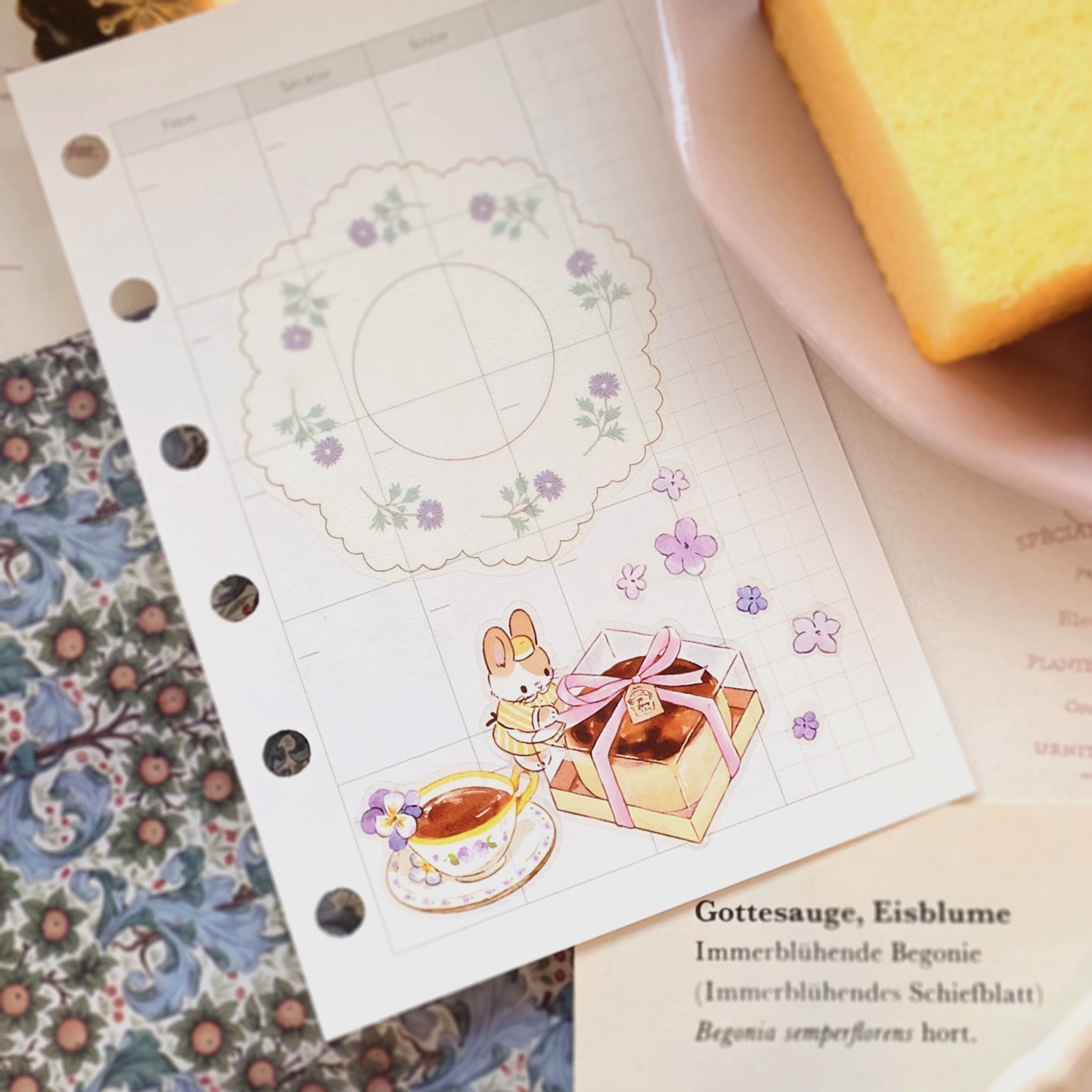 Kumayankee PET Sticker Roll: Bunny Dessert Shop