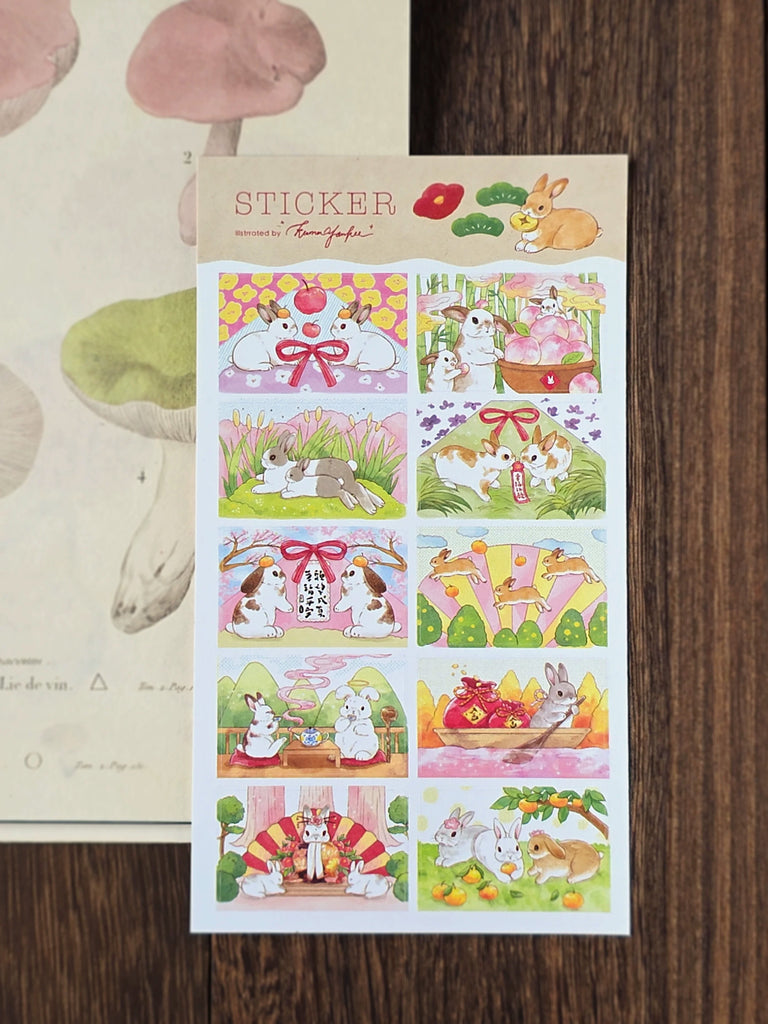 Kumayankee Sticker Sheet: Bunny Fortune