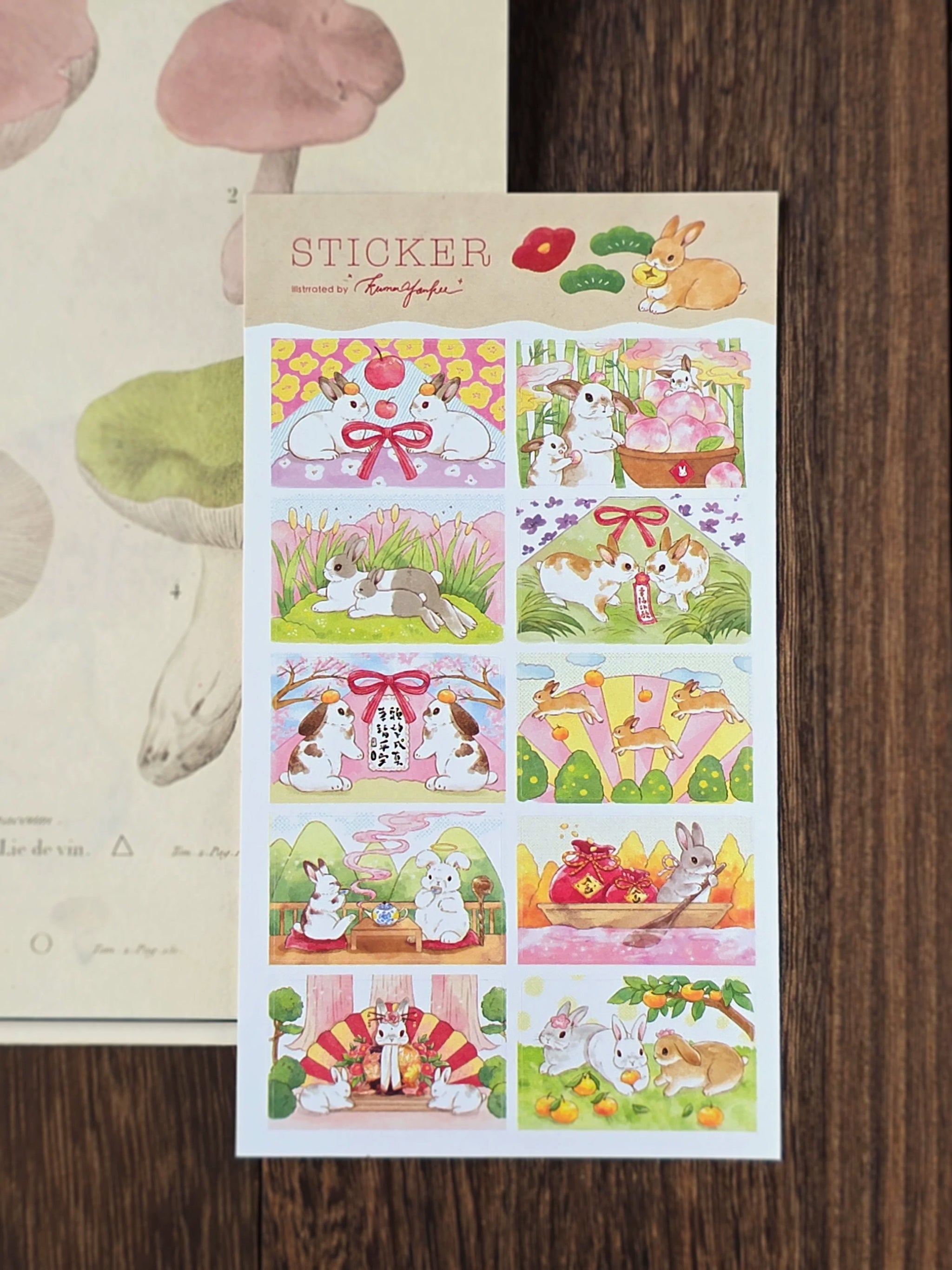 Kumayankee Sticker Sheet: Bunny Fortune