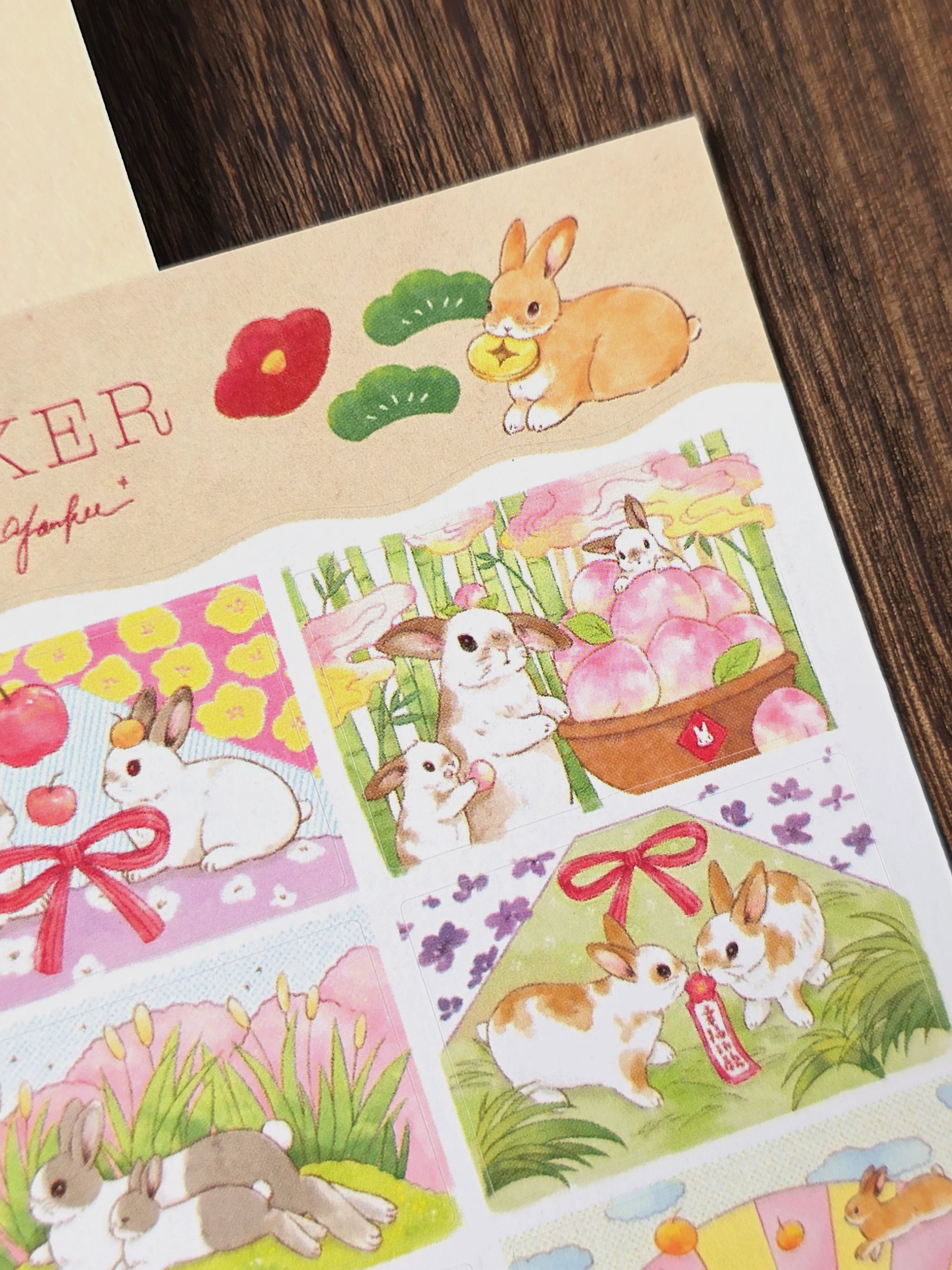 Kumayankee Sticker Sheet: Bunny Fortune