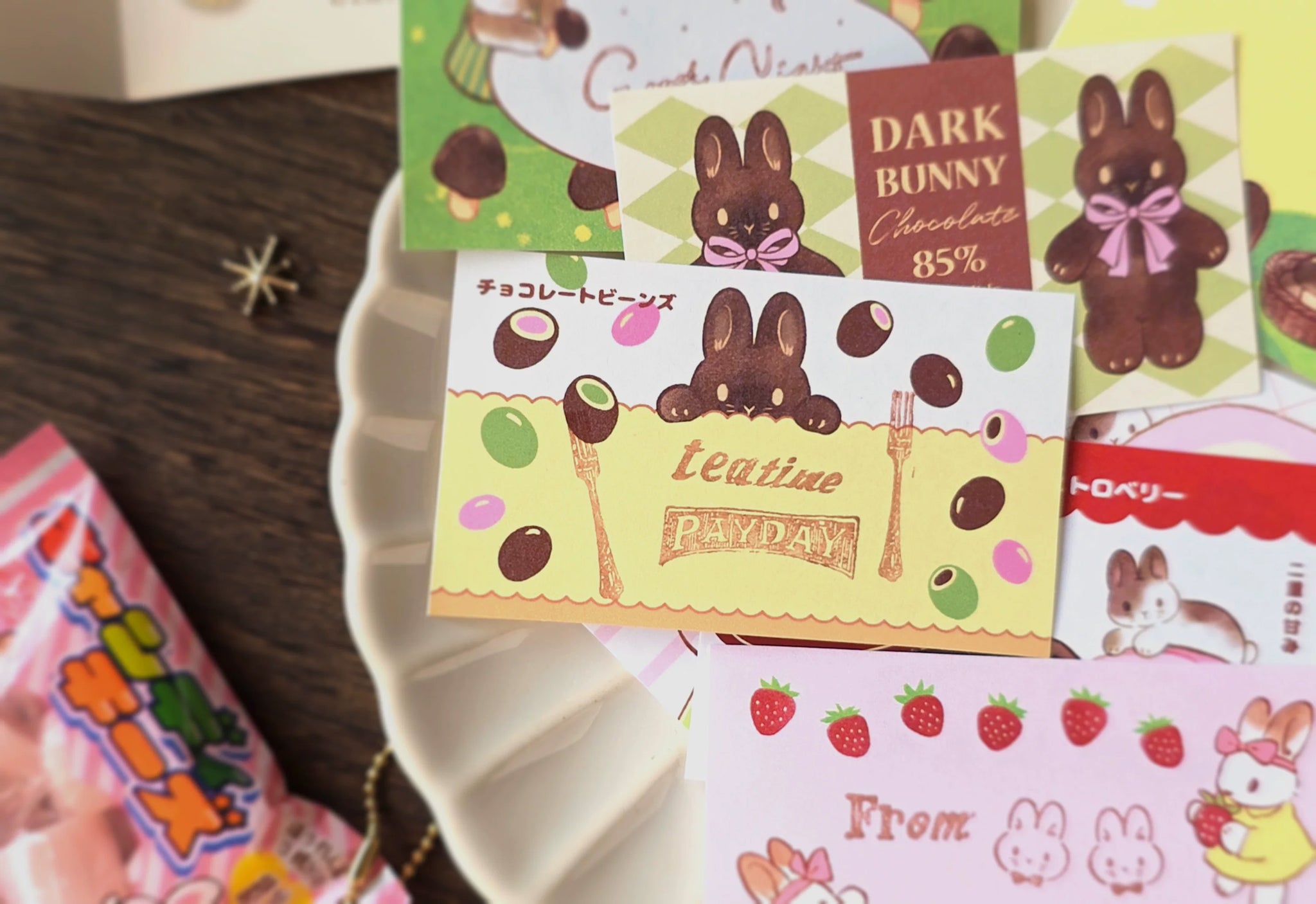Kumayankee Sticker Roll: Strawberry Chocolate