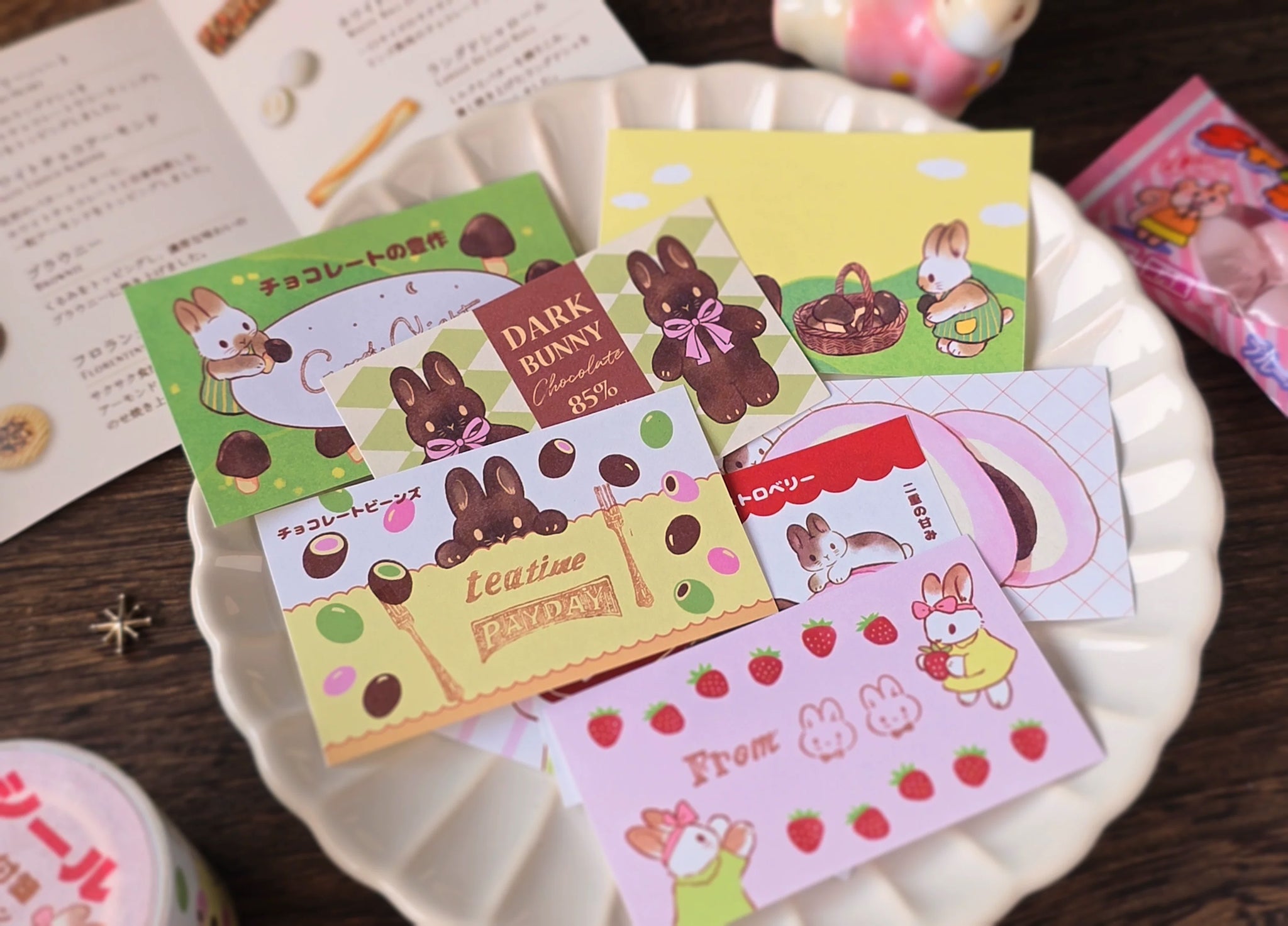 Kumayankee Sticker Roll: Strawberry Chocolate