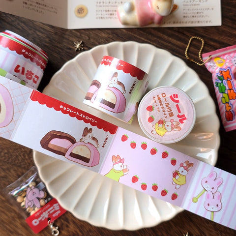 Kumayankee Sticker Roll: Strawberry Chocolate