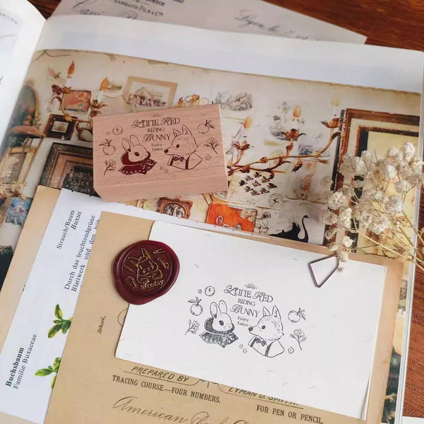 Kumayankee Stamp: Little Red Riding Bunny