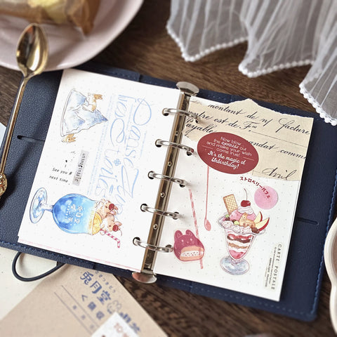 Kumayankee PET Sticker Roll: Moon Rabbit's Tea Parlor