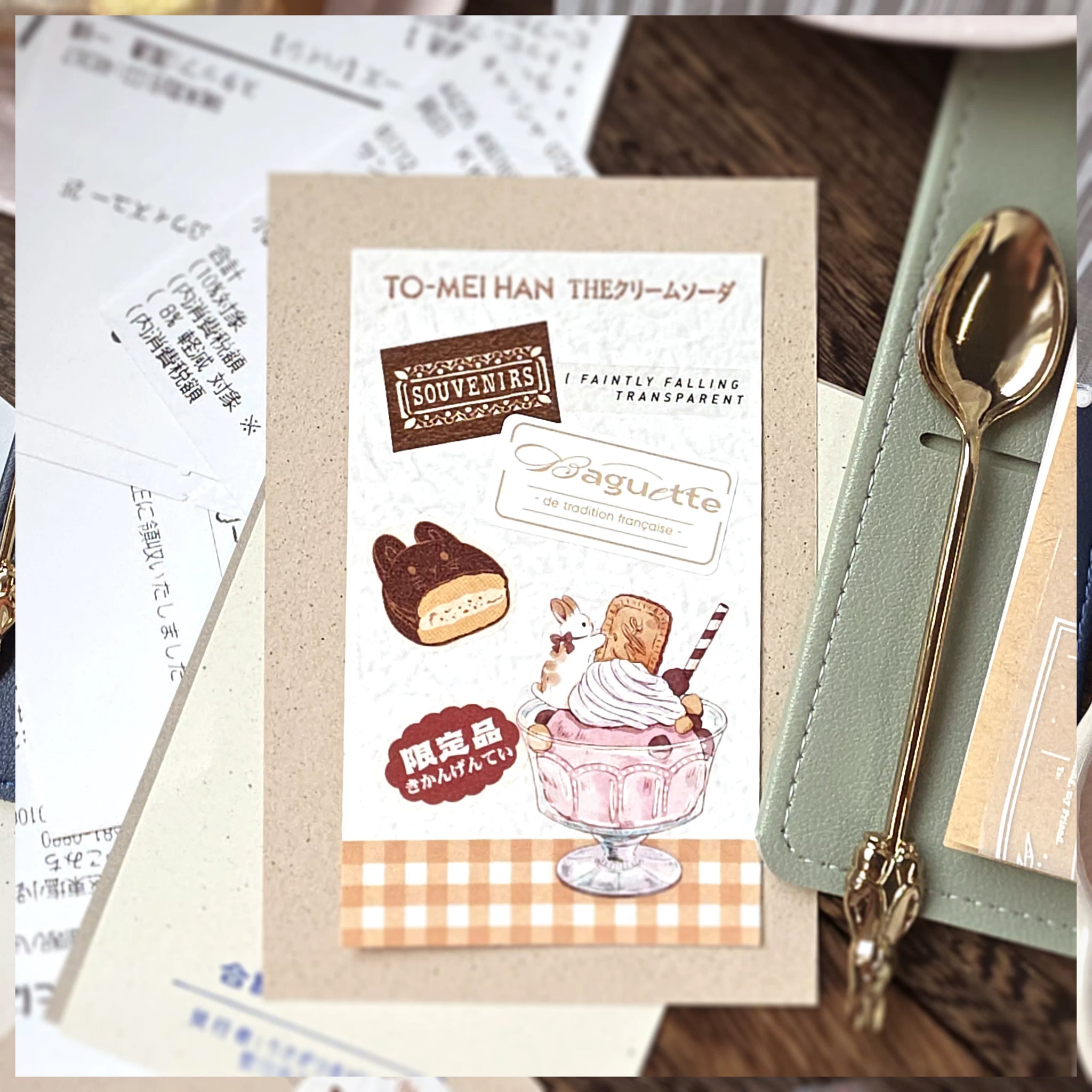 Kumayankee PET Sticker Roll: Moon Rabbit's Tea Parlor