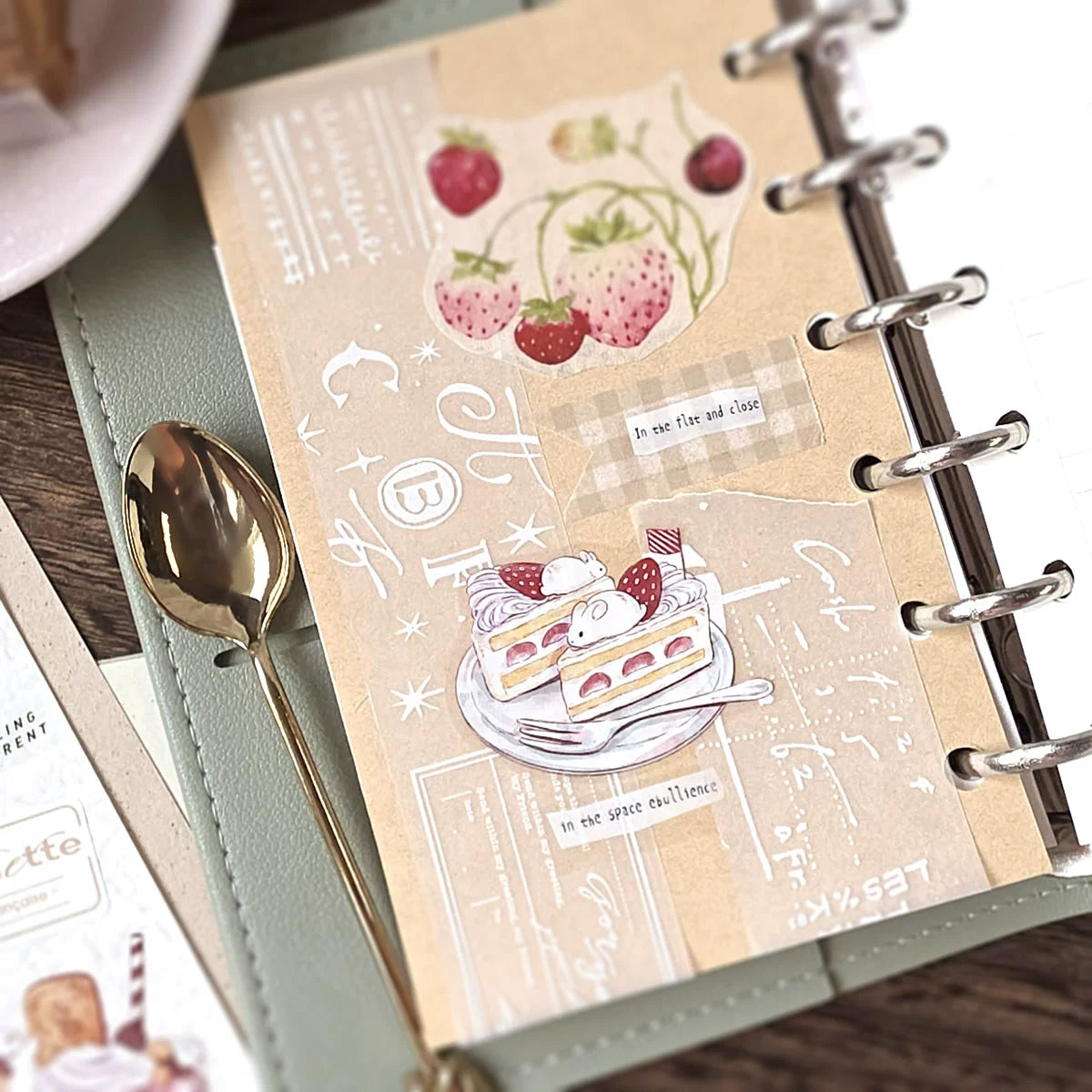 Kumayankee PET Sticker Roll: Moon Rabbit's Tea Parlor