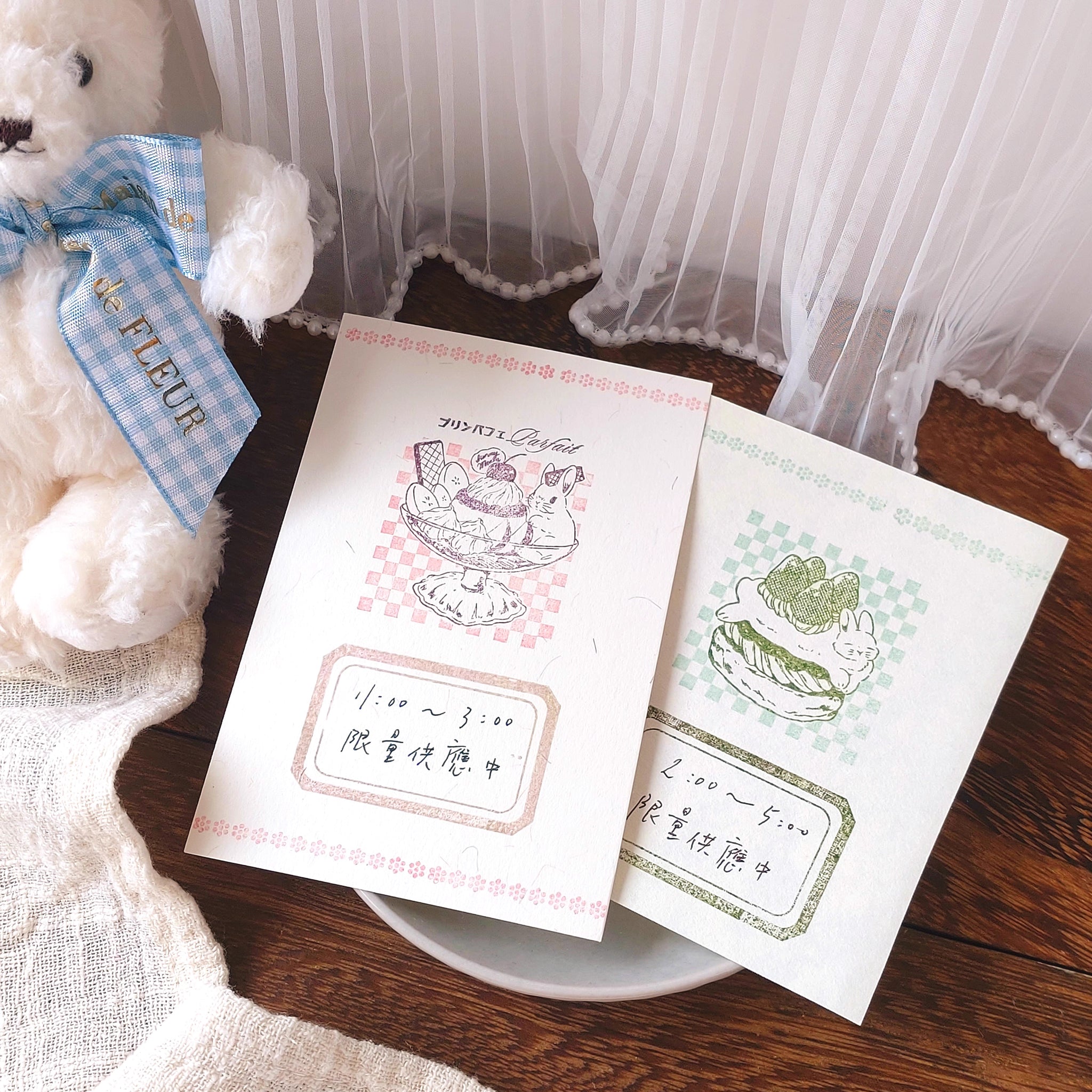 Kumayankee Stamp: Moon Rabbit's Tea Parlor