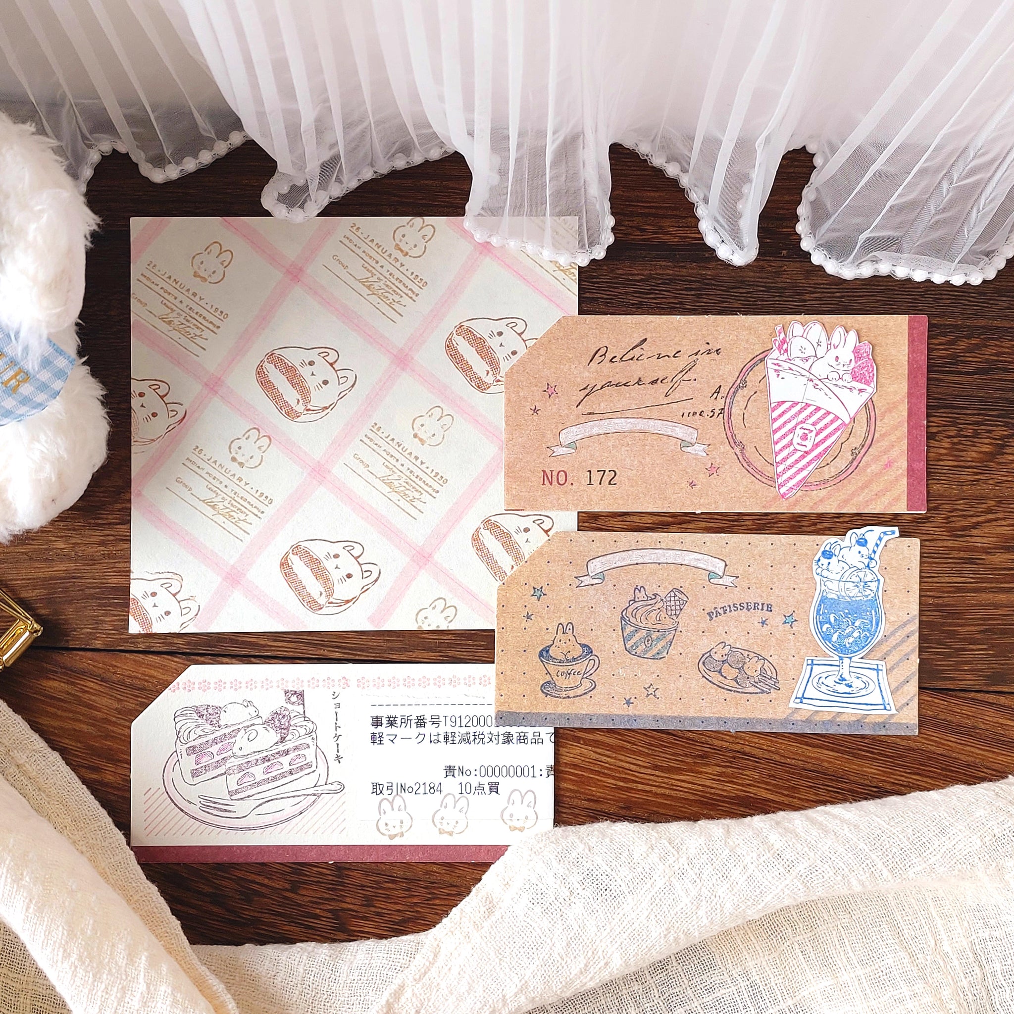 Kumayankee Stamp: Moon Rabbit's Tea Parlor