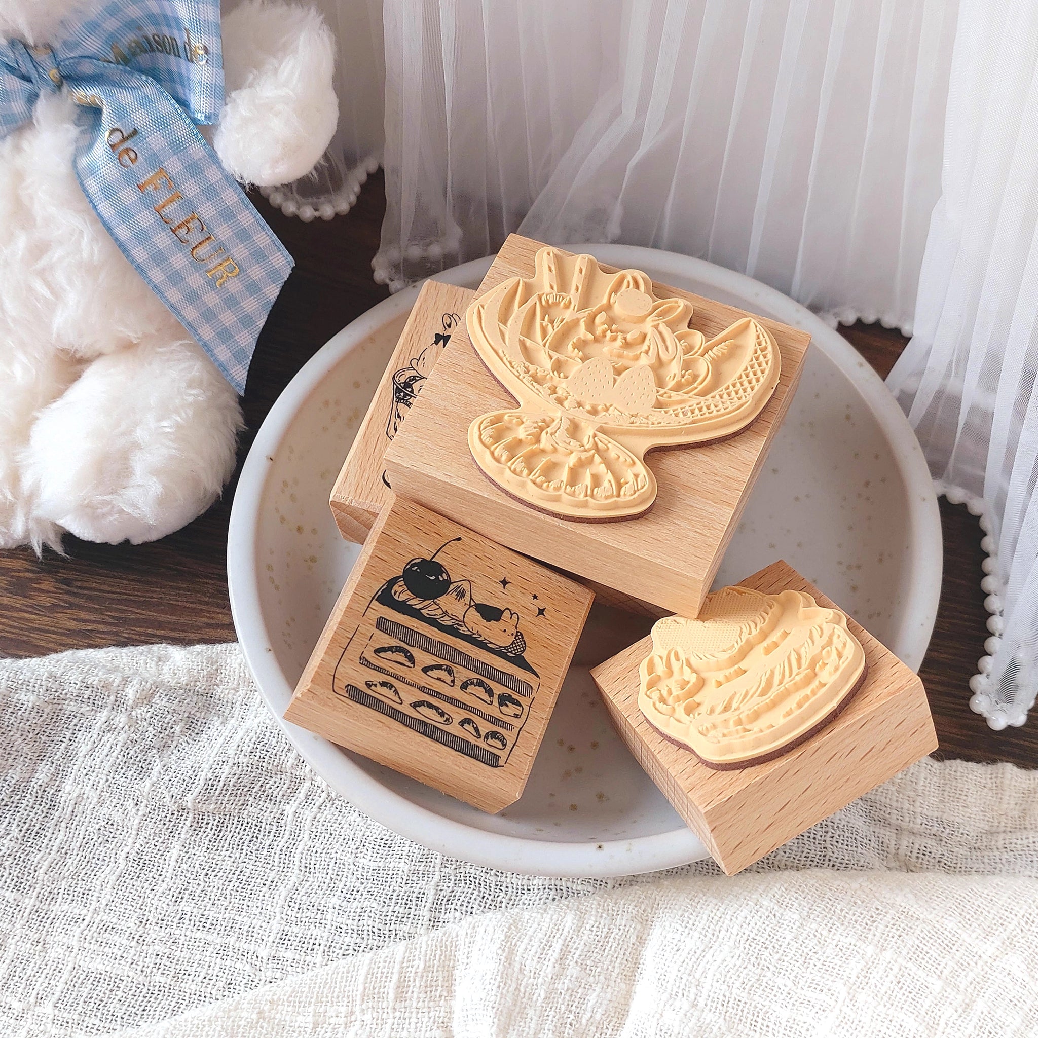 Kumayankee Stamp: Moon Rabbit's Tea Parlor