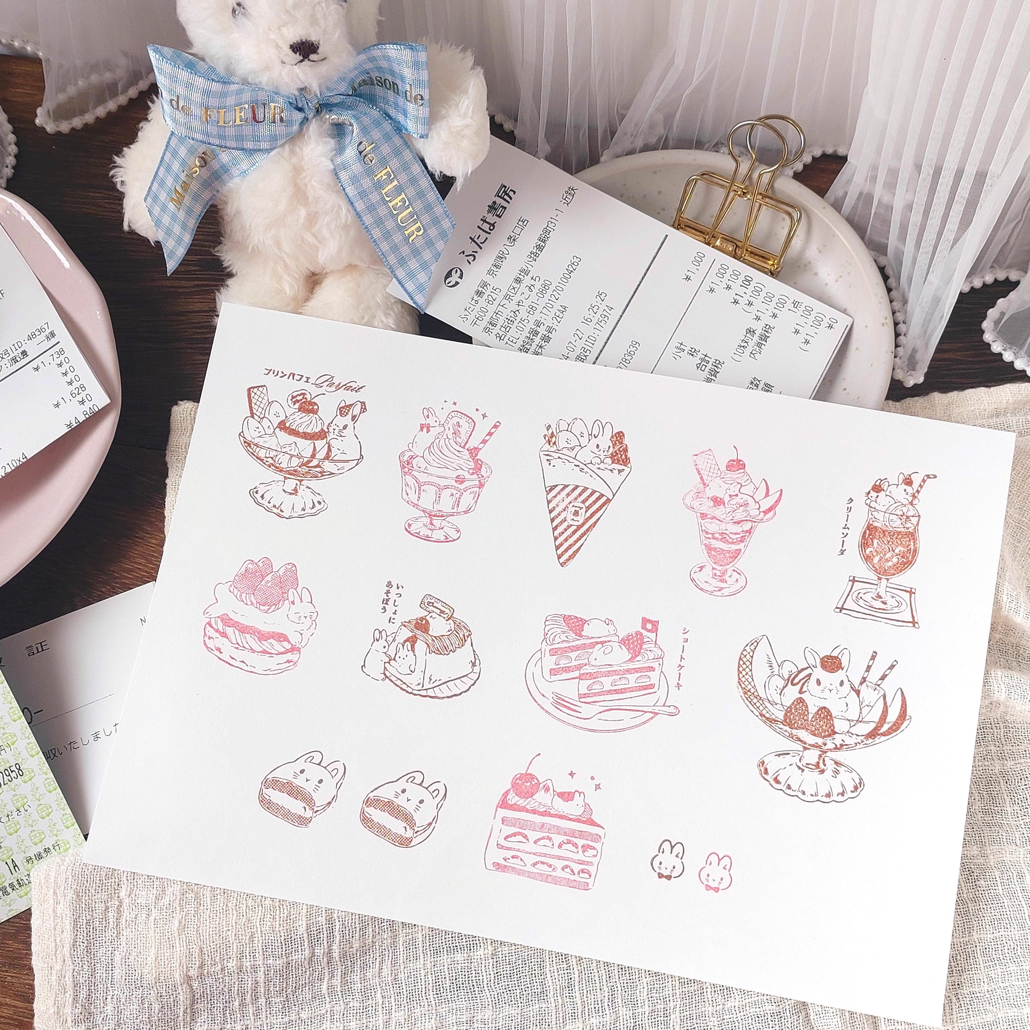 Kumayankee Stamp: Moon Rabbit's Tea Parlor